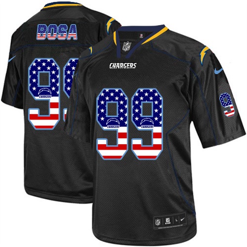 Men's Elite Joey Bosa Nike Jersey Black - #99 USA Flag Fashion NFL Los Angeles Chargers